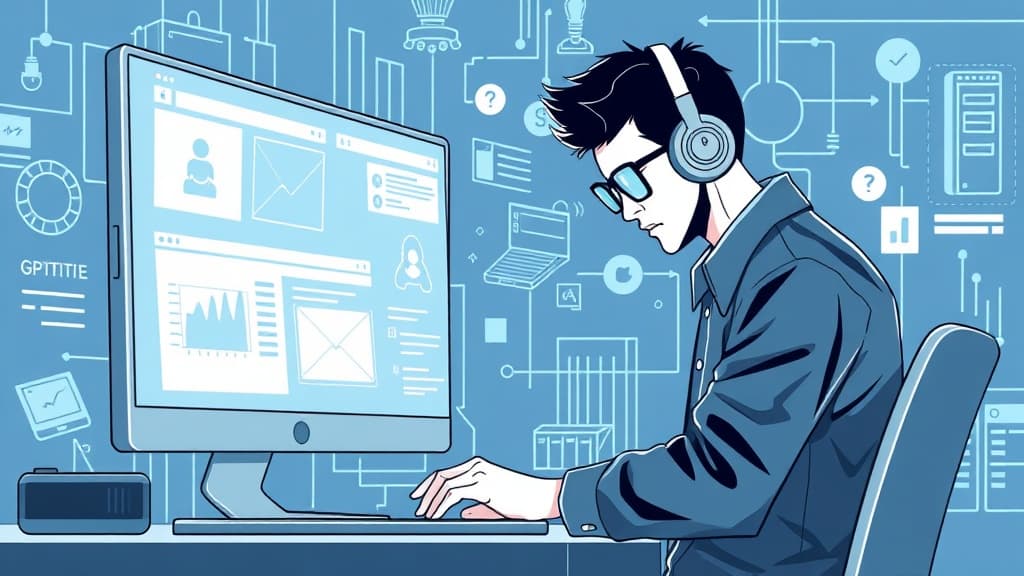 Professional technical illustration of gpt-5: revolutionizing content creation with contextual awareness modern developer aes