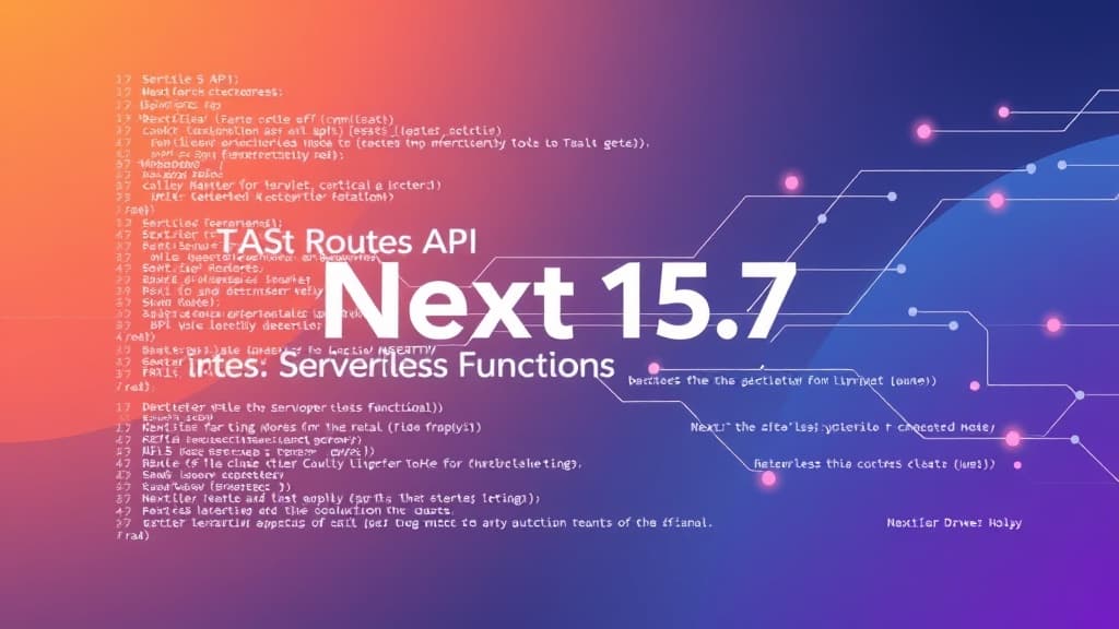 Abstract visualization of next.js 15.7: streamlined api routes for serverless functions code elements programming concept dev