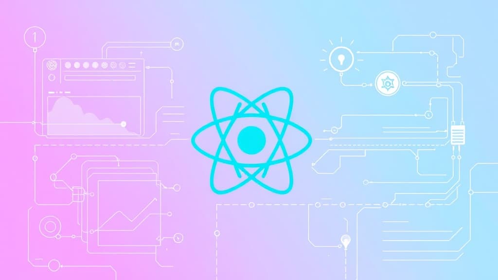 Professional technical illustration of react 19.3: enhanced concurrent features for improved user experience modern developer