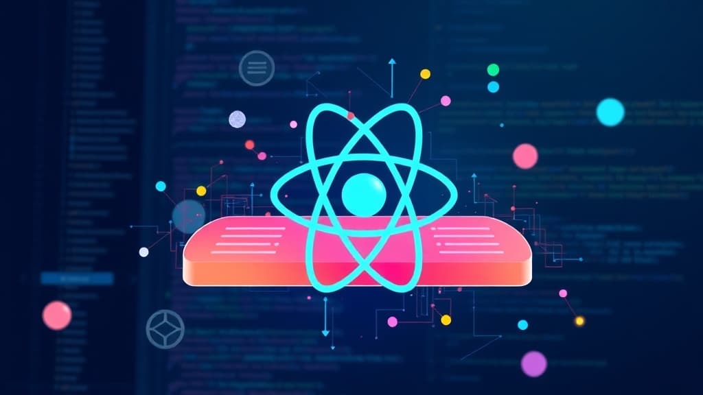 Abstract visualization of react 19.5: improved server-side suspense for data fetching code elements programming concept devel