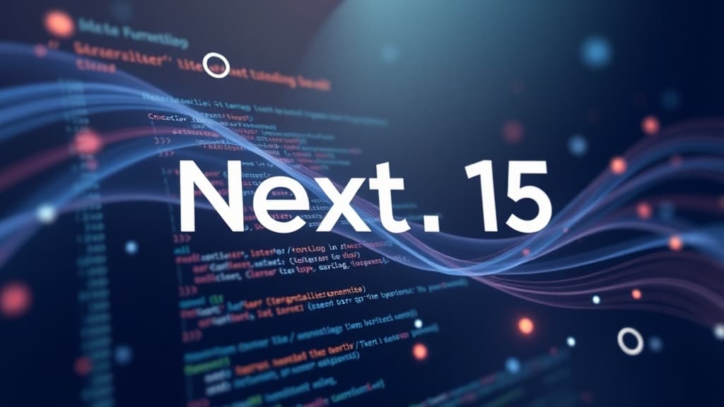 Abstract visualization of next.js 15 turbopack enhancements code elements programming concept developer tools modern tech ill