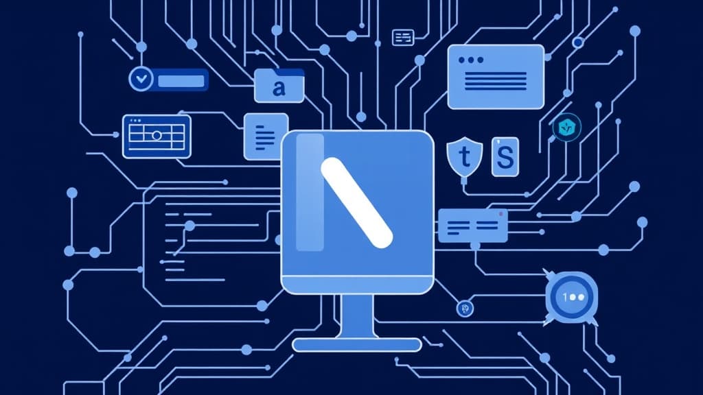 Professional technical illustration of next.js 15.6: improved server actions for enhanced data fetching modern developer aest