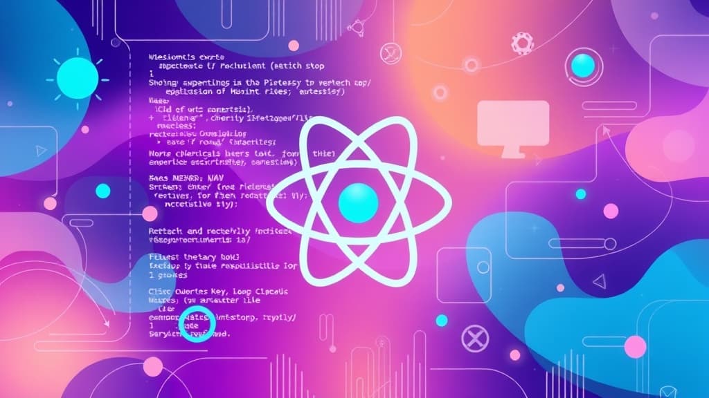 Abstract visualization of react 19 server components best practices code elements programming concept developer tools modern