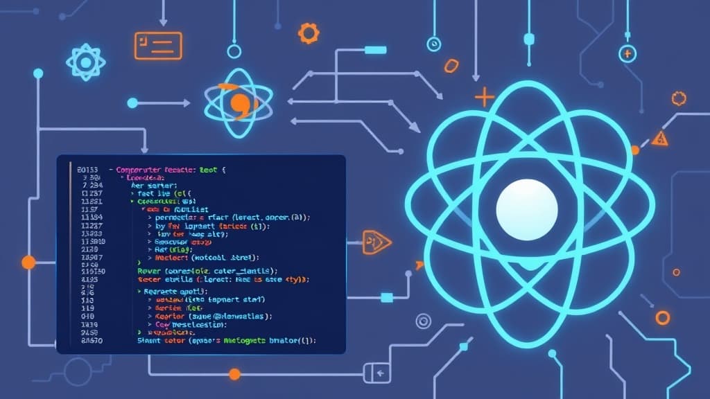 Professional technical illustration of react 19 server components best practices modern developer aesthetic clean minimal des