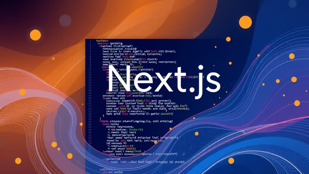 Abstract visualization of next.js 15.10: enhanced static site generation with dynamic content code elements programming conce