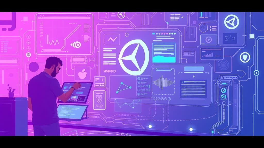 Professional technical illustration of unity 2025.x: integration of ai in game design processes modern developer aesthetic cl