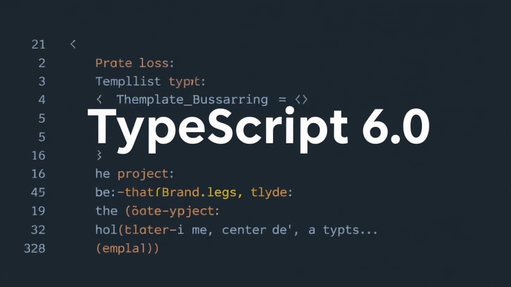 Professional technical illustration of typescript 6.0: introduction of template literal types modern developer aesthetic clea