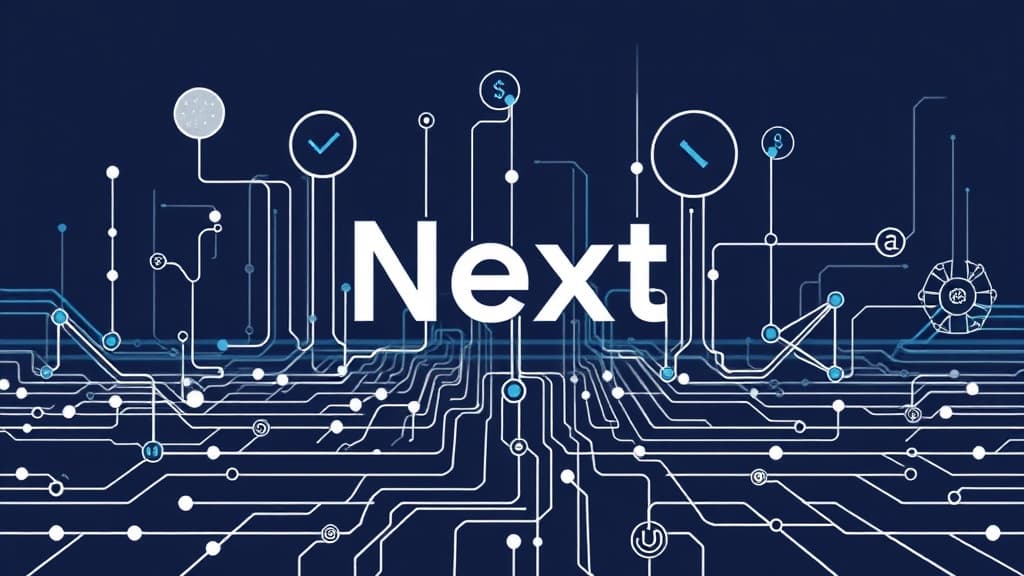 Professional technical illustration of next.js 15.9: improved middleware for dynamic routing modern developer aesthetic clean