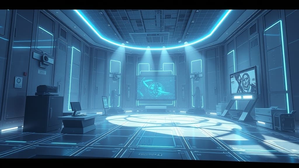 Professional technical illustration of unity 2025: enhanced real-time ray tracing techniques modern developer aesthetic clean