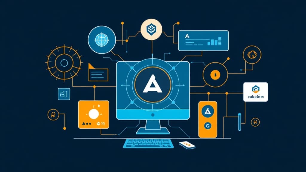 Professional technical illustration of claude 4.7: enhanced multi-modal capabilities for developers modern developer aestheti