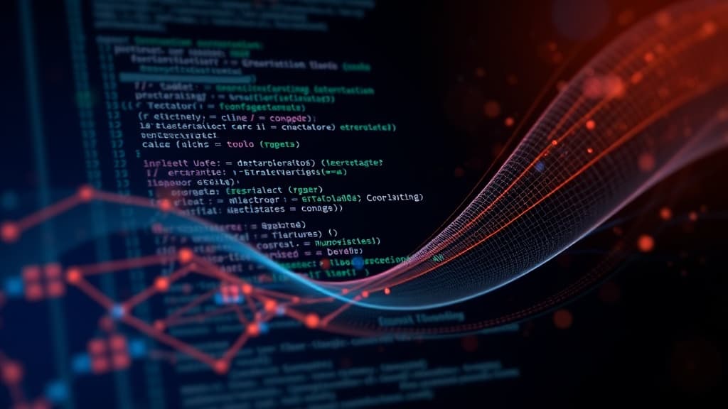 Abstract visualization of gpt-5.1: enhanced fine-tuning capabilities for domain-specific applications code elements programmi