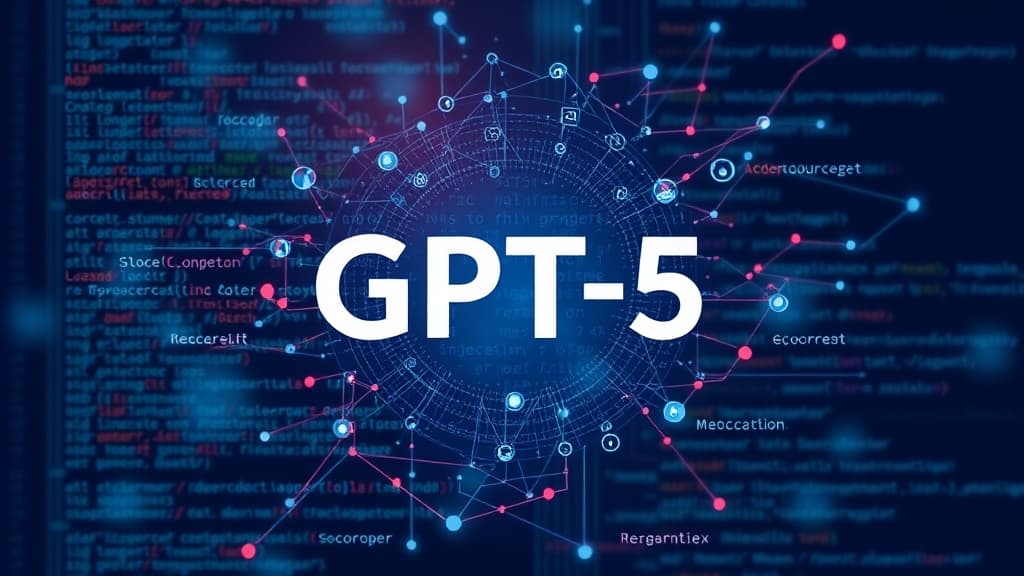 Abstract visualization of gpt-5: advancements in natural language understanding code elements programming concept developer t