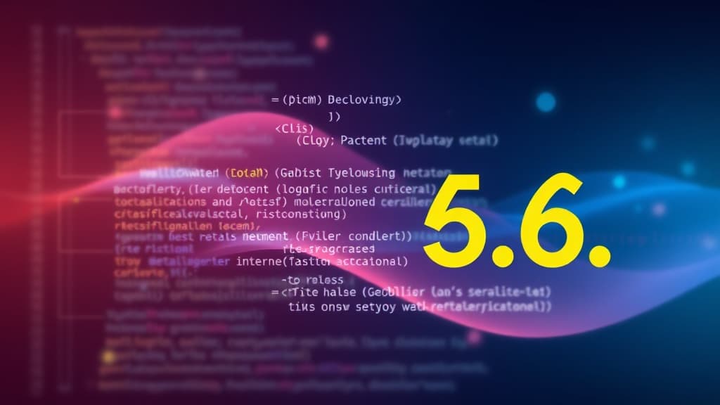 Abstract visualization of typescript 5.6: enhancements in type checking for large codebases code elements programming concept