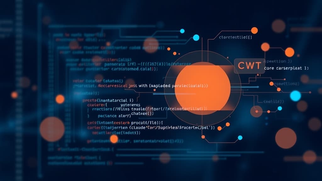 Abstract visualization of claude 4: contextual understanding for code generation code elements programming concept developer 
