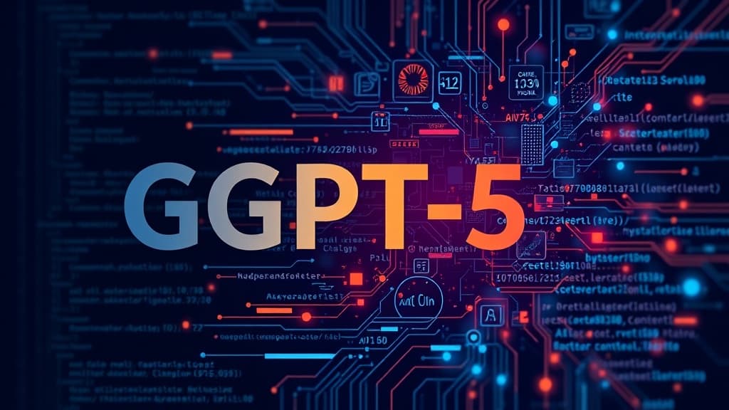 Abstract visualization of gpt-5: revolutionizing content creation with contextual awareness code elements programming concept