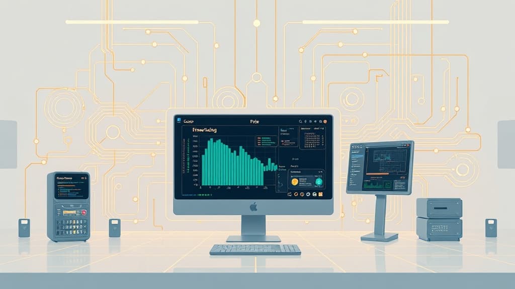 Technical concept art for gpt-5.1: enhanced fine-tuning capabilities for domain-specific applications modern development envi