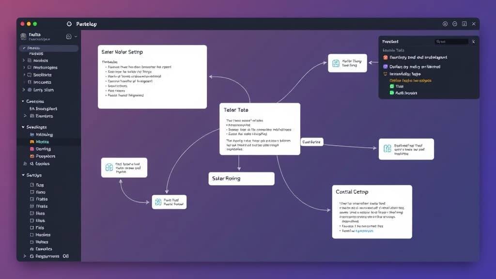 Development workflow for next.js 15.9: improved middleware for dynamic routing technical diagram style modern UI design devel