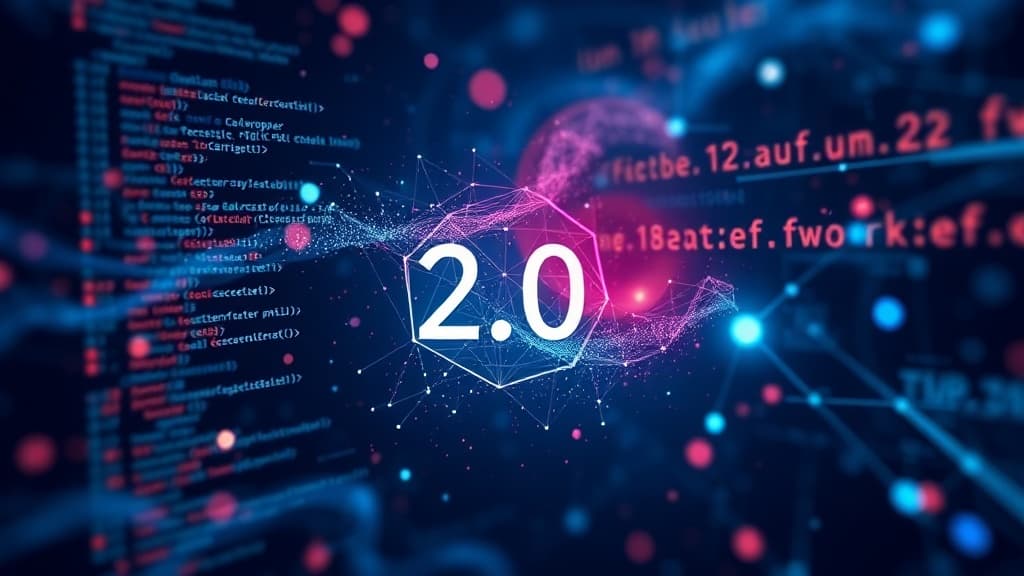 Abstract visualization of gemini 2.0: advancements in image understanding for developers code elements programming concept de