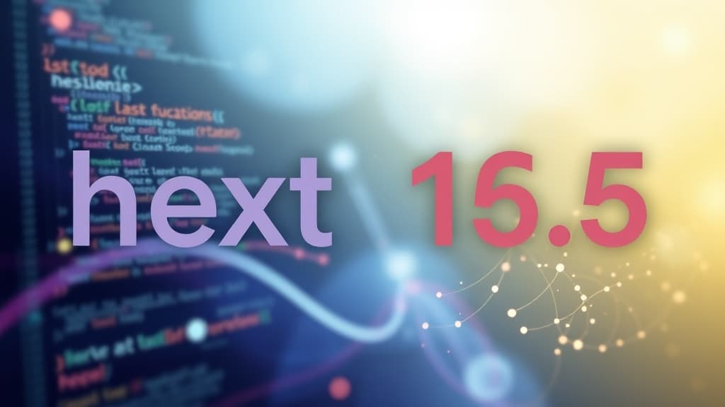 Abstract visualization of next.js 15.5: enhancements in image optimization code elements programming concept developer tools