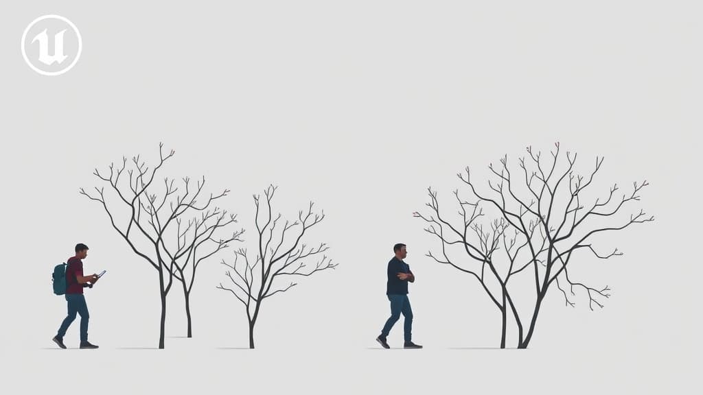 Professional technical illustration of unreal engine 6.1: advanced ai behavior trees for dynamic npcs modern developer aesthe